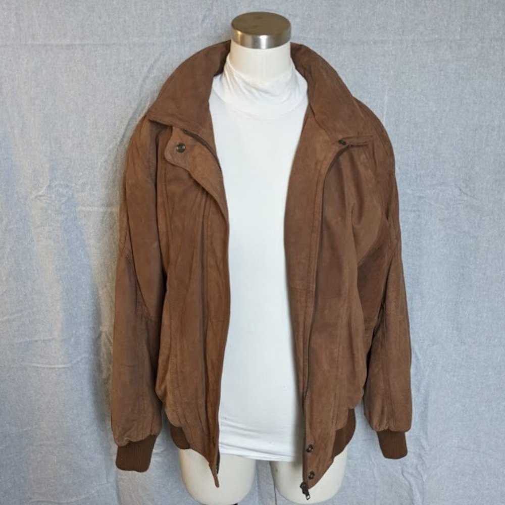 Vintage D'Linea Brown Suede Bomber Jacket